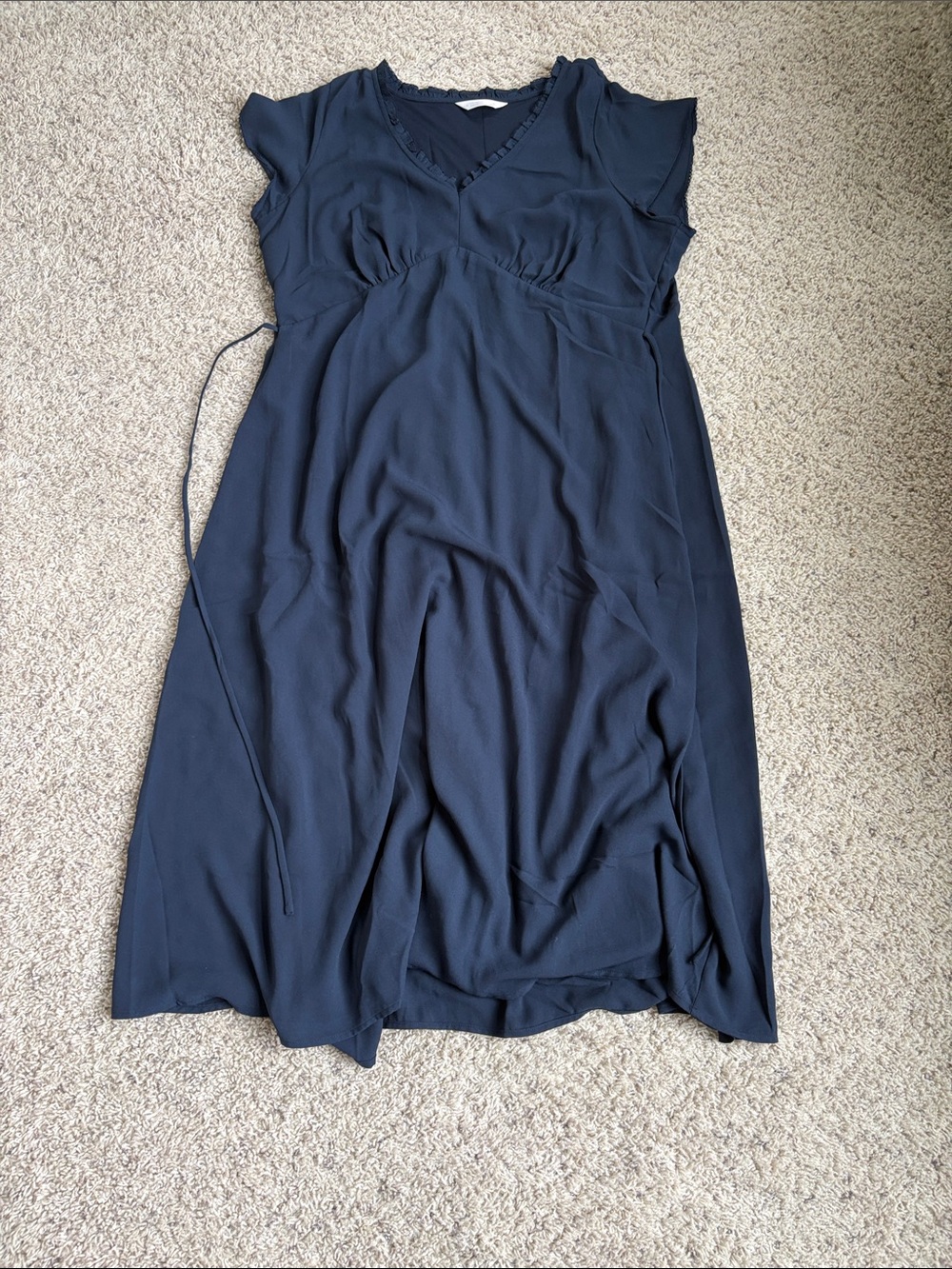 LC Lauren Conrad Midi Dress with Ruffle Trim XL